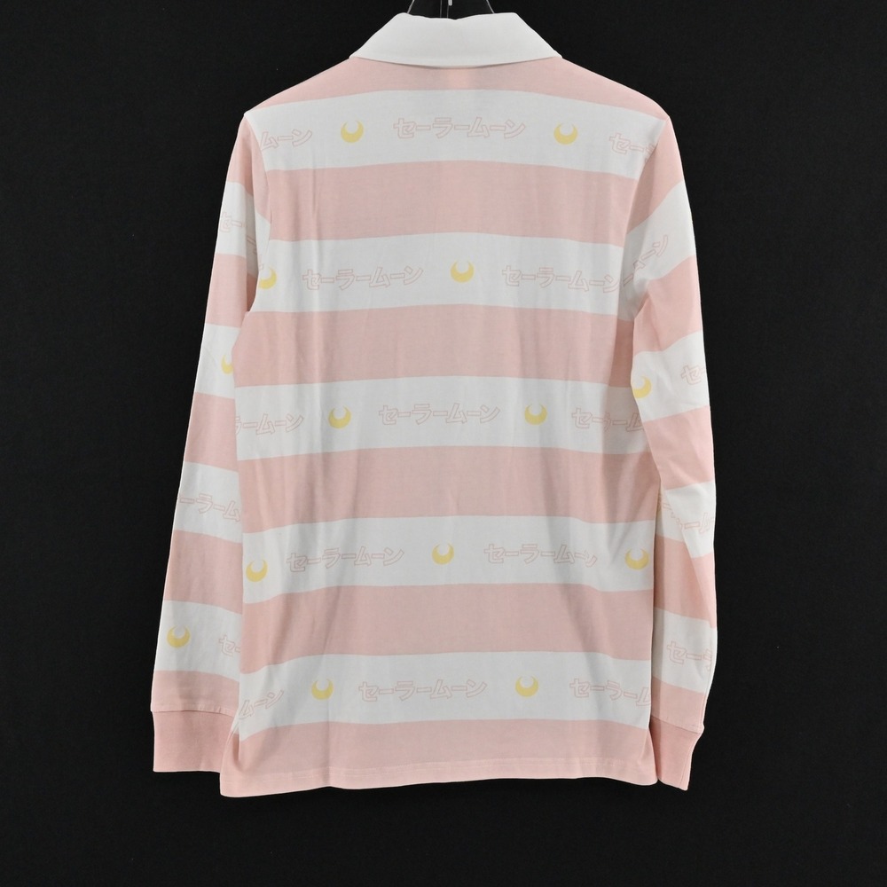 Sailor Moon Pink Stripe Polo Shirt Size M Anime BoxLunch Exclusive Long Sleeve - Picture 2 of 13